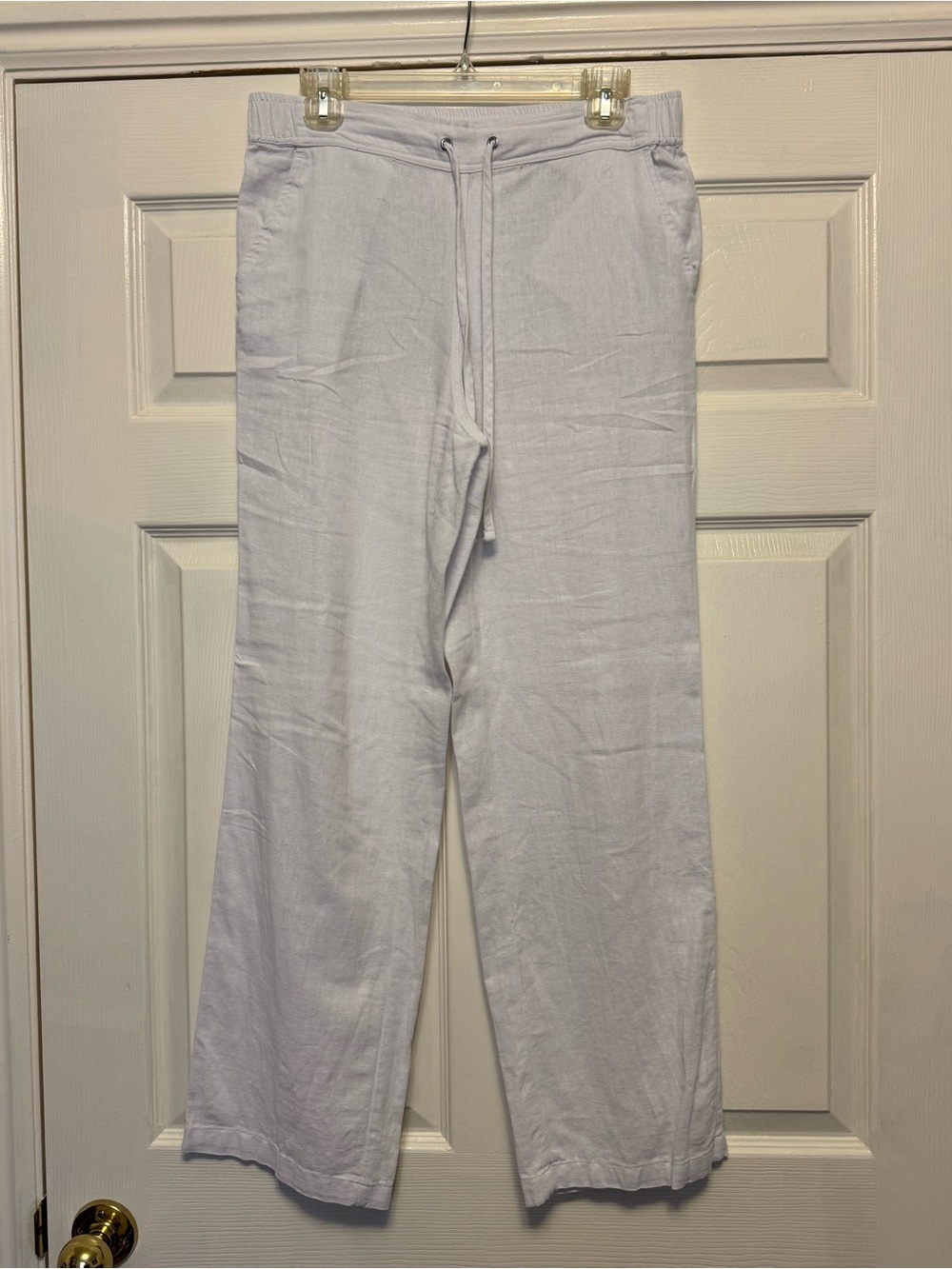 Women’s Linen White Drawstring Lounge Pants